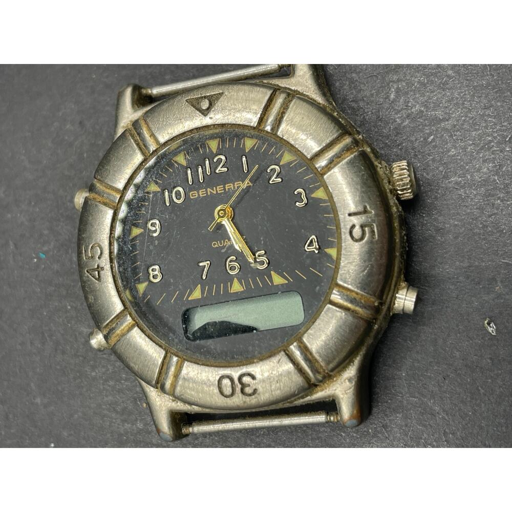 Vintage Generra Quartz-Digital Water Resistant Watch Black Dial 74-139